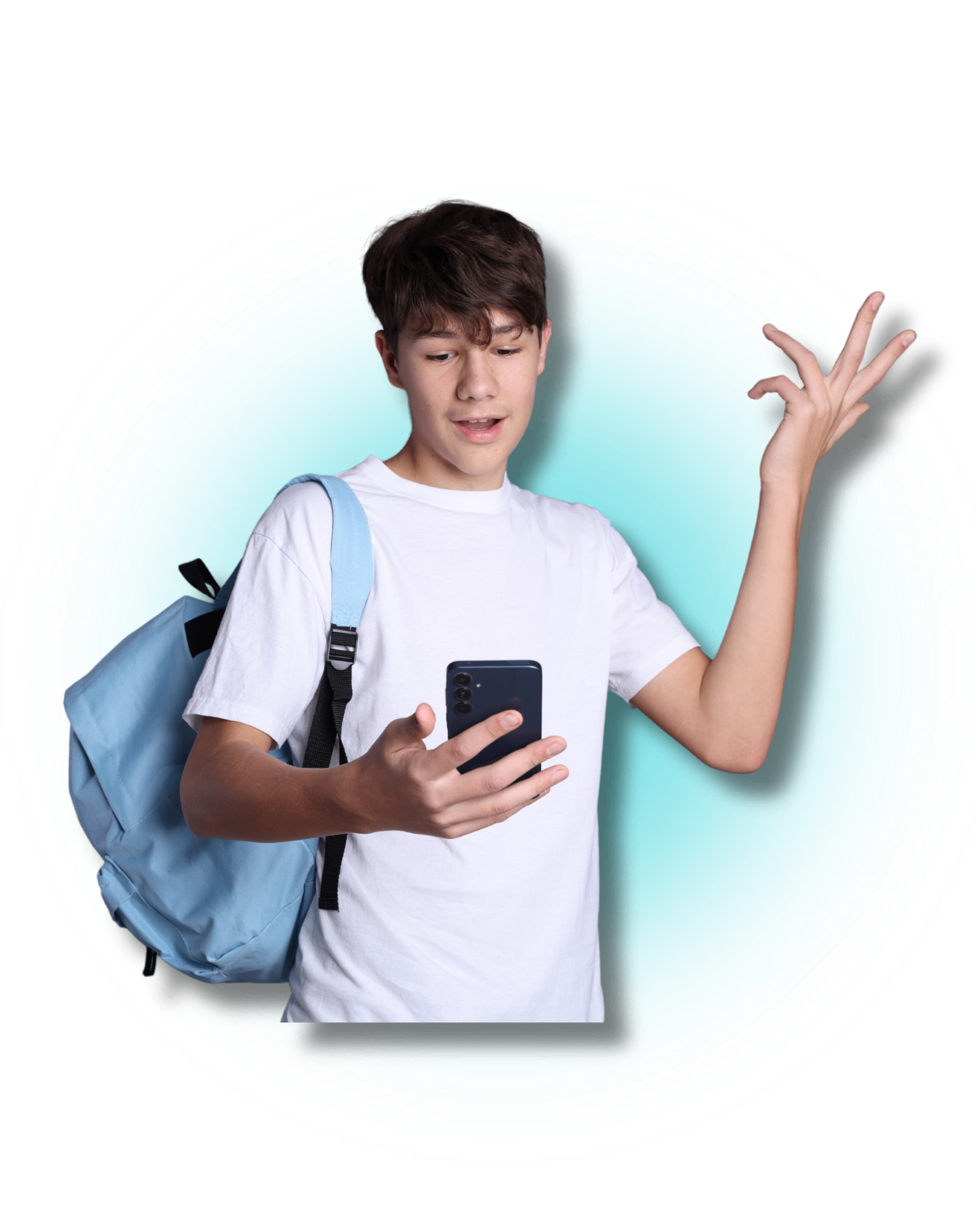 Estudiante disfrutando contenido en inglés